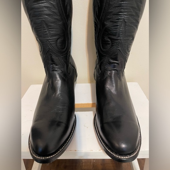 NWT Alberta Boot Black Kangaroo Leather Cowboy Boots Western Boots Women Size 11 - Picture 4 of 10